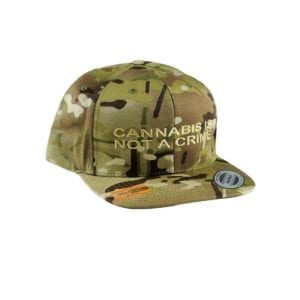 “Not a Crime” Snapback Hat – Brown Camo