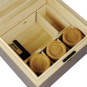 LOCK-R Box (11 x 10) Humidor Storage Box with Rolling Tray and Glass Jars