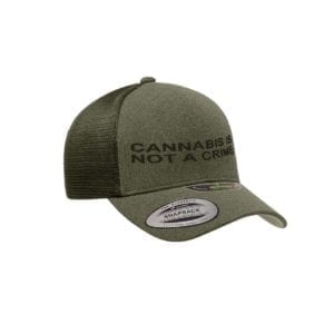 “Not a Crime” Retro Trucker Hat – Olive