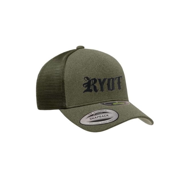 RYOT Logo Retro Trucker Hat – Olive