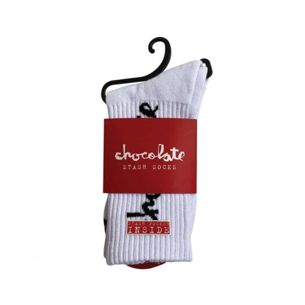 Chocolate X Ryot Stash Socks White (with interior pocket)