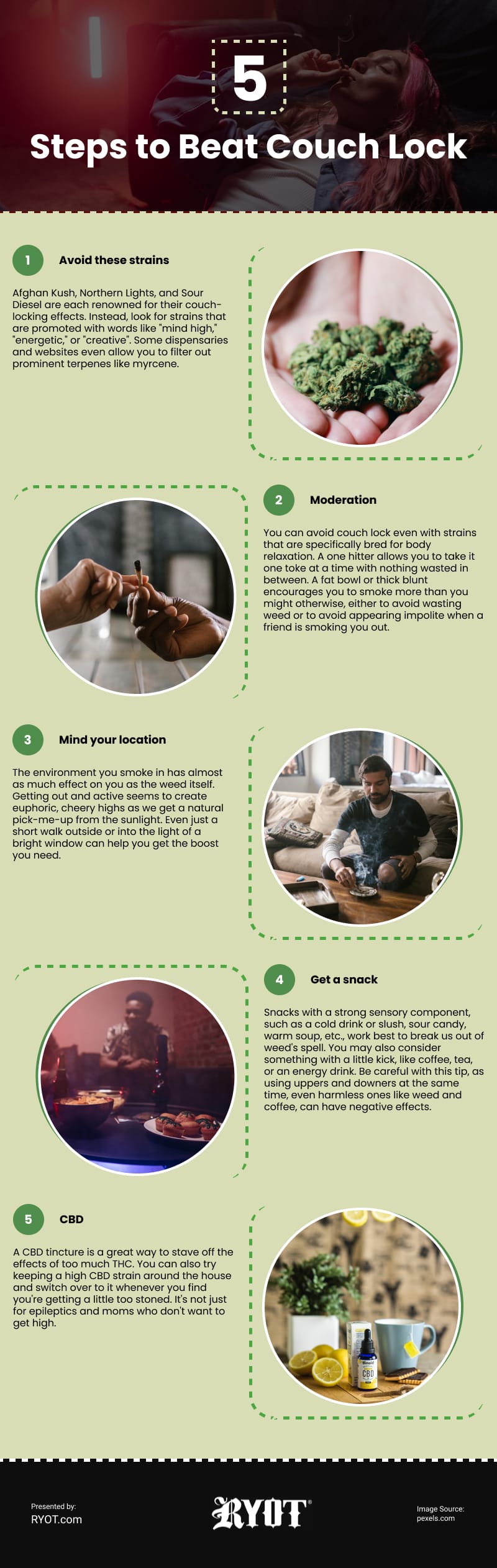 5 Steps to Beat Couch Lock Infographic